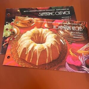 Vintage Betty Crocker Bisquick Cookbook Supplements 2 & 6 1972 1974 Recipes